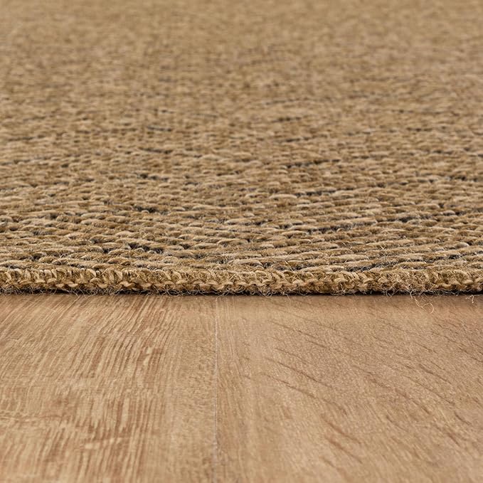 Easy Jute Rugs 4x6 Herringbone Natural Color Living Room Indoor Outdoor Area Rug for Patio and Kitchen Rug High Traffic Washable Easy to Clean Solid Boho Woven Design Carpet (4 x 6)