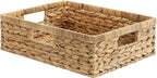 StorageWorks Pantry Baskets, Wicker Storage Baskets for Organizing, Bathroom Shelves, Pantry Organizers and Storage, Water Hyacinth, 15½"L x 11¾"W x 4 ¾"H