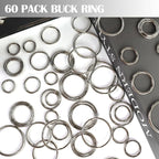 Ewparts Multi Size Metal Rings for Crafts 60 Pack Macrame Metal O Ring 3mm Thick None Welded Craft Rings for Sewing,Dog Leash,Dog Collor,Macrame Plant Hanger,Jewelry Making,Curtain,Keychain,Lanyard