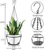 ARTORA 2 Pack Metal Plant Hanger, Modern Plant Hanging Basket Decorative Black Plant Pot Holder Flower Planter Hanging Chain for Balcony Porch Indoor Outdoor Home Decor (Black 2PCS)