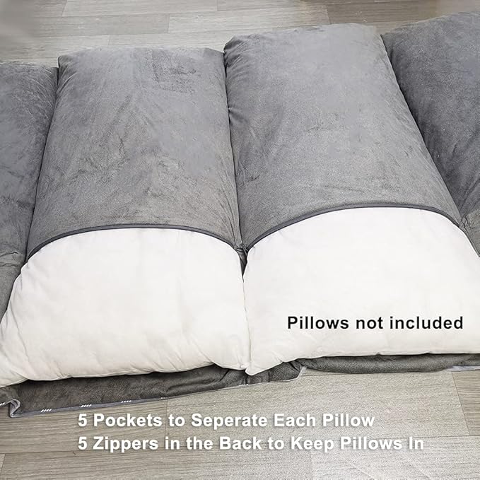 ICOPUCA Floor Lounger Pillow casing for boy Girl, Soft Minky Plush, Cover/Sleeve Only! Perfect Reading and Watching TV Cushion - Excellent for Sleepovers, Queen Size;