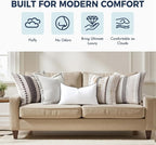 MIULEE 12x20 Pillow Inserts, Fluffy Down Alternative Filling Pack of 2 Ultra Soft Lumbar Throw Pillows for Sofa Couch Bed