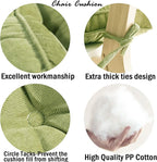 Tiita Chair Pads for Dining Chairs, Seat Cushions with Ties 18x18 Inches, Square Pillows Pad Set of 2 for Kitchen, Green
