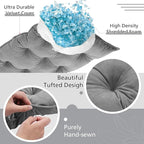 Bench Cushion for Indoor Furniture 40x20 in Velvet Thicken Indoor Window Seat Cushion, Piano Sofa, Entryway Storage, Bay Window Tufted Patio Porch Swing Bench Pad Memory Foam(Gray)