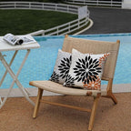 DFXSZ Black Orange Flower Pillow Covers 18x18 Inch Set of 2 Outdoor Throw Pillows Outdoor Waterproof Decor for Living Room Sofa Patio Funiture Garden Floral Polyester Pillow Covers 002V18
