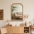 Wood Bathroom Mirror for Wall, 30 x 20 Inch Decorative Wall Mirror with Rustic Wooden Frame for Living Room, Vanity, Bedroom, Entryway, Farmhouse