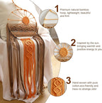 Artilady Macrame Wall Hanging Tapestry Sunrise Wall Art Boho Hanging Tapestries Large Dream Catcher, Hand Woven Orange Brown Sun Home Decorations for Bedroom Living Room Nursery (Brown Sunrise)
