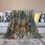 Bohemian Throw Blanket Colorful Vintage Floral Mandala Flower Aztec Boho Blanket for Sofa Bed Couch Chair Or Dorm 40"x50"