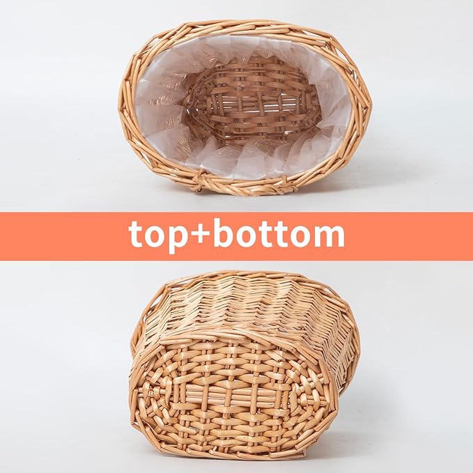 Wall Hanging Basket, Woven Wicker Plant Basket for Door Porch Garden Farmhouse Kitchen