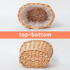 Wall Hanging Basket, Woven Wicker Plant Basket for Door Porch Garden Farmhouse Kitchen