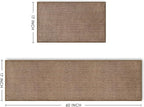 Artoid Mode Washable Kitchen Rugs and Mats Set of 2, Non-Skid Rubber Absorbent Kitchen Mats for Floor Front of Sink Hallway- 17x29 and 17x60 Inch