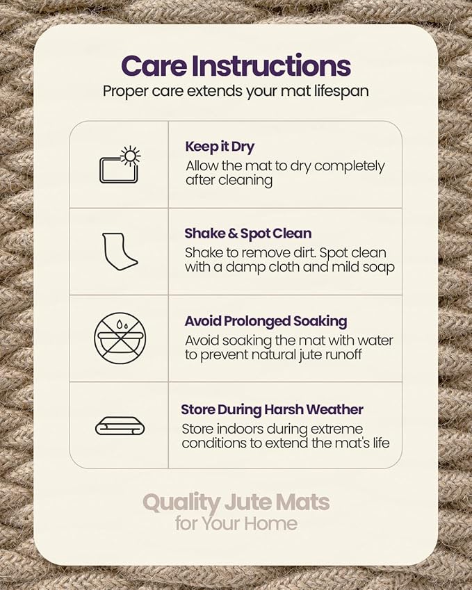 DEXI Jute Door Mat Inside Entryway Braided Woven, 20x32 Front Entrance Doormat Inside Leaf Shaped, Welcome Natural Fiber Entry Mats Farmhouse Home Decor, Beige