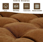 Floor Pillows Set Square Chair Cushion Pad Tufted Seat Cushions for Living Room Balconies Office Brown 18x18in