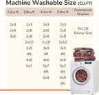 Area Rug 8x10 Rug Machine Washable Non-Slip Low Pile Print Pattern Western Rug for Living Room Bedroom Entryway Tribal Series -Red/Orange