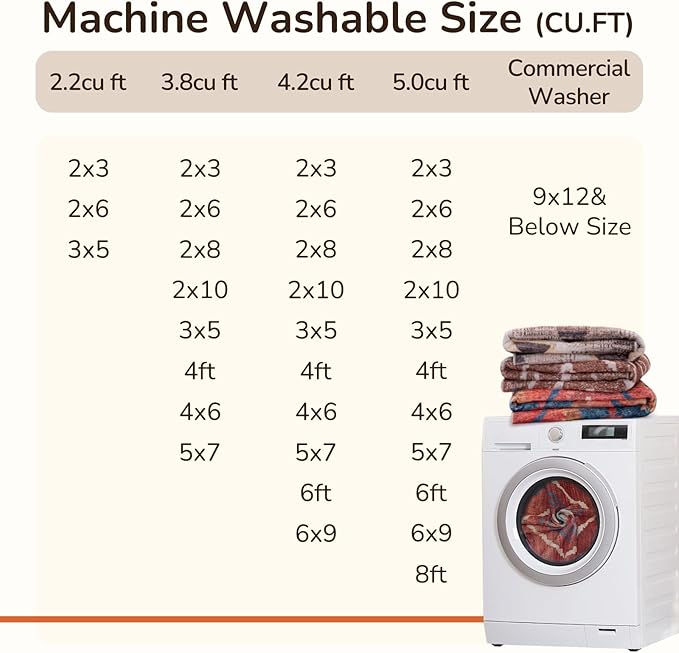 Area Rug 2x5 Rug Machine Washable Non-Slip Low Pile Print Pattern Western Rug for Living Room Bedroom Entryway Tribal Series-Red/Orange