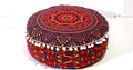 INDIAN CRAFT CASTLE ICC Floor Pillows & Cushion Covers Decorative Hippie Mandala Pouf Pillow Covers Seating Meditation Cushion Cover Large Boho Ottoman Case Pillowcase Couch New Orange, 24" Round