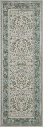 GarveeHome Runner Rugs 2x6 Kitchen Runner Rug Non Slip Washable Runners for Hallways, Boho Vintage Rugs with Rubber Backing Low-Pile Indoor Carpet for Entryway Bedroom Sage Green