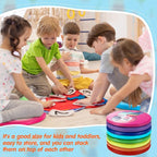 8 Pcs Kids Floor Cushions for Classroom Flexible Round Seating with Handle Soft Waterproof Floor Pillows with Cute Cartoon Animal Pattern for Elementary Daycare Preschool(Woodland Animals)