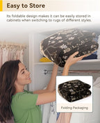 Area Rugs 2'x4' Kitchen Rugs Entry Rug Small Rugs for Entryway Kitchen Bathroom Door Mat Indoor Entrance,Washable Non Slip, Black Brown Neutral Dark Tan