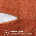 MIULEE Pack of 2 Couch Throw Pillow Covers 20x20 Inch Rust Farmhouse Decorative Pillow Covers with Stitched Edge Soft Chenille Solid Dyed Pillow Covers for Sofa Bed Living Room