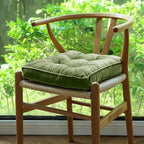 vctops Soft Velvet Chair Pads with Ties Comfy Solid Seat Cushion for Dining Chairs, Office Chairs, Hardwood Floors (Grass Green, 16"x16")