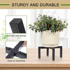 Plant Stand Indoor Outdoor, Heavy Duty Metal Plant Pot Holder, Mid Century Modern Planter Stands, Floor Flower Pot Holder (Black, Fit 5-12 inch pots)