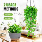 8 Inch Hanging Planters for Indoor Outdoor Plants, 4 Pack Plastic Self Watering Hanging Baskets with Drainage Holes and Chain for Garden Porch