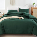 ROSGONIA Oversized King Comforter 120x120, 3pcs Super King Comforter (1 Dark Green Comforter & 2 Pillowcases) Lightweight Warm Bedding Set Quilt