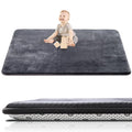 Thick Baby Play Mat for Floor,59 x 71 Playpen Mat,Large Tummy Time Foam Mats,Soft Support & Plush Feel Nursery Rug,Easy Care with Non-Slip Cushioned for Infant,Kids and Toddler Crawling,Dark Grey