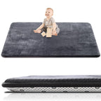 Thick Baby Play Mat for Floor,59 x 71 Playpen Mat,Large Tummy Time Foam Mats,Soft Support & Plush Feel Nursery Rug,Easy Care with Non-Slip Cushioned for Infant,Kids and Toddler Crawling,Dark Grey