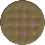 Homepop Home Decor | Upholstered Round Velvet Tufted Foot Rest Ottoman | Ottoman with Storage for Living Room & Bedroom | Decorative Home Furniture, Mocha Velvet