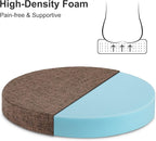 Tromlycs Round Chair Seat Cushion Pad 16 inch for Circle Bistro Chairs Non Slip Foam Cushion Brown