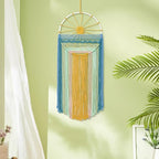 MEIVINES Macrame Wall Hanging,11.8x27.6 Inches Boho Sun Wall Art Decor,Woven Hanging Tapestry Tassels Handmade Colorful Tapestry for Bedroom Living Room Nursery Apartment