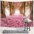JAWO Pink Sakura Flower Tapestry Wall Hanging, Floral Cherry Blossom Tree in Spring Tapestries for Dorm Living Room Bedroom, Wall Blanket Beach Towels Home Decor 71X60 Inches