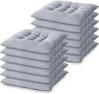 Geetery 12 Pcs Floor Pillows for Classroom Bulk Square Seating Cushions for Floor Chair School Kindergarten Reading Corner, 15.7'' Large Thick Meditation Cushions Yoga Nursery Daycare (Grey)