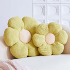 Flower Decorative Throw Pillows for Bed Couch, Cute Daisy Shaped Plush Aesthetic Pillow, Soft 14.9" Floor Seat Cushion