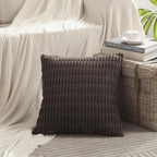 Fancy Homi 4 Packs Boho Dark Brown Decorative Throw Pillow Covers 20x20 Inch for Living Room Couch Bed Sofa, Rustic Modern Farmhouse Home Decor, Soft Plush Corduroy Square Cute Cushion Case 50x50 cm