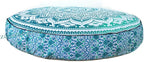 Indian Mandala Cotton Floor Pillow & Cushion Cover - Handmade Decorative Sham, Bohemian Ottoman & Pouf Cover for Sofa, Outdoor Meditation Cushion & Beach Throw