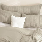 JELLYMONI Pillowcases Body Size Khaki 1 Pack Boho Striped Bed Pillow Covers 20x54in Polyester Envelope Pillow Shams Tufted Bohemian Textured (Pillows are not Included)