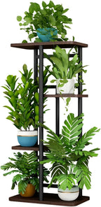 LINZINAR Plant Stand Indoor 4 Tier 5 Potted Multiple Plant Shelf Stands for Garden Corner Balcony Living Room