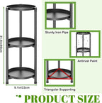 3 Tier Plant Stand Indoor, Black Metal Corner Tall Plant Stands for Multiple Plants, Flower Pot Holder Shelf Outdoor Plant Display Rack for Garden Balcony Patio Living Room
