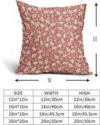Coral Pink Pillow Covers 24x24 Set of 2 Vintage Floral Rustic Old Style Cute Flower Print Decorative Outdoor Pillowcases Seasonal Farmhouse Throw Cushion Case Decor for Couch Sofa Bed