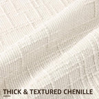 decorUhome Spring Cream White Chenille Throw Pillow Covers 18x18 Set of 2 Textured Soft Cozy Slubby Couch Pillow Covers Modern Farmhouse Boho Decorative Pillow Cases for Bed Sofa Living Room
