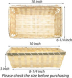 TOPZEA 8 Pack Rectangle Gift Baskets, 10" x 6.3" Natural Bamboo Handmade Woven Bread Roll Basket, Small Wicker Chip Serving Baskets Food Snack Fruit Storage Basket for Kitchen Restaurant Christmas