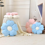 Flower Pillow, Flower Shaped Pillow Decorative Throw Pillows for Bed Couch, Cute Daisy Pillow Dorm Decor Floor Seating Cushion (Pink, 15 Inches)