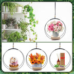 Hanging Planter for Indoor Plants,Plant Hanger with Wood Base,Boho Macrame Hanging Plant Holder,Wall Ceiling Window Hanging Plant Holder,Home Décor, Black, Round(Plants/Pots Not Included)