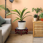 Geetery 2 Pcs 4 to 12 in Wooden Plant Stands Indoor Chinese Oriental Plant Stand for Vase Fishbowl Flower Pot Lamp Redwood Base Vintage Display Rack Decor(10 Inch)
