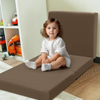MeMoreCool Foldable Floor Mattress Kids Trifold Mat, Kids Folding Mattress Portable Futon, 57x22 Inch Coffee