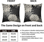 Black Cream Grey Gray Pillow Covers 22X22 Inch Set of 2, Modern Dahlia Floral Print Decorative Throw Pillow Covers Outdoor Farmhouse Cushion Case for Home Couch Sofa Bed Decoration