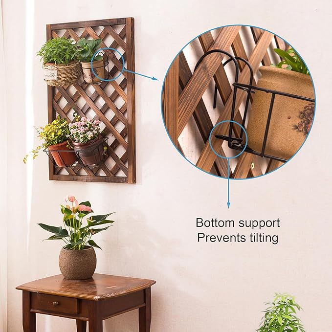 4 Pack Round Hanging Railing Planters - Metal Flower Pot Holder for Balcony and Fence （Black）